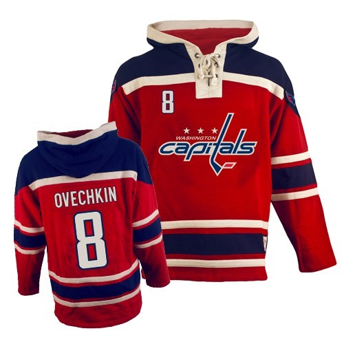 Youth Old Time Hockey Washington Capitals 8 Alex Ovechkin Red Sawyer Hooded Sweatshirt Jersey - Premier Youth Old Time Hockey Washington Capitals 8 Alex Ovechkin Red Sawyer Hooded Sweatshirt Jersey - Premier