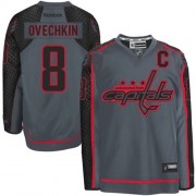 Men's Reebok Washington Capitals 8 Alex Ovechkin Charcoal Cross Check Fashion Jersey - Authentic Men's Reebok Washington Capitals 8 Alex Ovechkin Charcoal Cross Check Fashion Jersey - Authentic