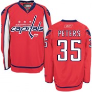 Men's Reebok Washington Capitals 35 Justin Peters Red Home Jersey - Authentic