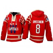 Men's Old Time Hockey Washington Capitals 8 Alex Ovechkin Red 2015 Winter Classic Sawyer Hooded Sweatshirt Jersey - Authentic