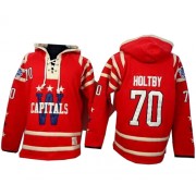 Men's Old Time Hockey Washington Capitals 70 Braden Holtby Red 2015 Winter Classic Sawyer Hooded Sweatshirt Jersey - Authentic