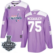 Men's Adidas Washington Capitals Tim McGauley Purple Fights Cancer Practice 2018 Stanley Cup Final Patch Jersey - Authentic