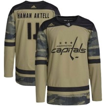 Men's Adidas Washington Capitals Hardy Haman Aktell Camo Military Appreciation Practice Jersey - Authentic