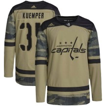 Men's Adidas Washington Capitals Darcy Kuemper Camo Military Appreciation Practice Jersey - Authentic