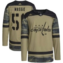 Men's Adidas Washington Capitals Jake Massie Camo Military Appreciation Practice Jersey - Authentic