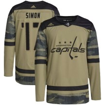 Men's Adidas Washington Capitals Chris Simon Camo Military Appreciation Practice Jersey - Authentic