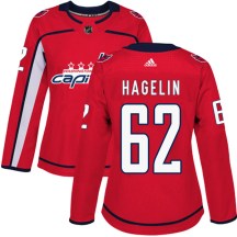 Women's Adidas Washington Capitals Carl Hagelin Red Home Jersey - Authentic