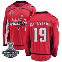 Men's Fanatics Branded Washington Capitals Nicklas Backstrom Red Home 2018 Stanley Cup Champions Patch Jersey - Breakaway