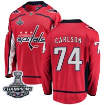 Men's Fanatics Branded Washington Capitals John Carlson Red Home 2018 Stanley Cup Champions Patch Jersey - Breakaway