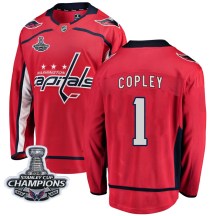 Men's Fanatics Branded Washington Capitals Pheonix Copley Red Home 2018 Stanley Cup Champions Patch Jersey - Breakaway