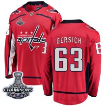 Men's Fanatics Branded Washington Capitals Shane Gersich Red Home 2018 Stanley Cup Champions Patch Jersey - Breakaway
