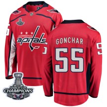 Men's Fanatics Branded Washington Capitals Sergei Gonchar Red Home 2018 Stanley Cup Champions Patch Jersey - Breakaway