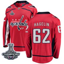 Men's Fanatics Branded Washington Capitals Carl Hagelin Red Home 2018 Stanley Cup Champions Patch Jersey - Breakaway