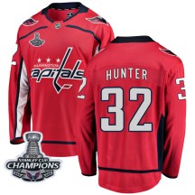 Men's Fanatics Branded Washington Capitals Dale Hunter Red Home 2018 Stanley Cup Champions Patch Jersey - Breakaway