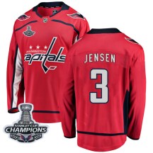 Men's Fanatics Branded Washington Capitals Nick Jensen Red Home 2018 Stanley Cup Champions Patch Jersey - Breakaway