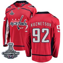Men's Fanatics Branded Washington Capitals Evgeny Kuznetsov Red Home 2018 Stanley Cup Champions Patch Jersey - Breakaway
