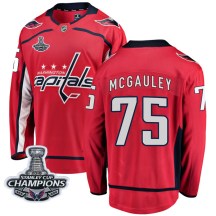 Men's Fanatics Branded Washington Capitals Tim McGauley Red Home 2018 Stanley Cup Champions Patch Jersey - Breakaway