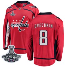 Men's Fanatics Branded Washington Capitals Alexander Ovechkin Red Home 2018 Stanley Cup Champions Patch Jersey - Breakaway