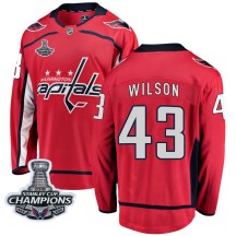 Men's Fanatics Branded Washington Capitals Tom Wilson Red Home 2018 Stanley Cup Champions Patch Jersey - Breakaway