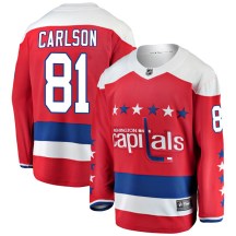 Men's Fanatics Branded Washington Capitals Adam Carlson Red Alternate Jersey - Breakaway