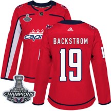Women's Adidas Washington Capitals Nicklas Backstrom Red Home 2018 Stanley Cup Champions Patch Jersey - Authentic