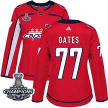 Women's Adidas Washington Capitals Adam Oates Red Home 2018 Stanley Cup Champions Patch Jersey - Authentic