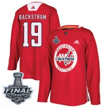 Men's Adidas Washington Capitals Nicklas Backstrom Red Practice 2018 Stanley Cup Final Patch Jersey - Authentic