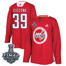 Men's Adidas Washington Capitals Enrico Ciccone Red Practice 2018 Stanley Cup Final Patch Jersey - Authentic