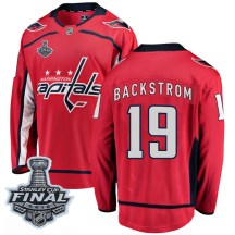 Men's Fanatics Branded Washington Capitals Nicklas Backstrom Red Home 2018 Stanley Cup Final Patch Jersey - Breakaway