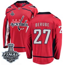 Men's Fanatics Branded Washington Capitals Craig Berube Red Home 2018 Stanley Cup Final Patch Jersey - Breakaway