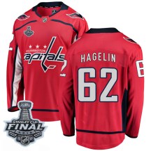 Men's Fanatics Branded Washington Capitals Carl Hagelin Red Home 2018 Stanley Cup Final Patch Jersey - Breakaway