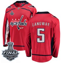 Men's Fanatics Branded Washington Capitals Rod Langway Red Home 2018 Stanley Cup Final Patch Jersey - Breakaway