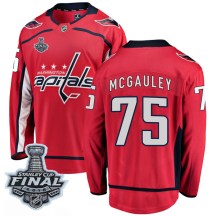 Men's Fanatics Branded Washington Capitals Tim McGauley Red Home 2018 Stanley Cup Final Patch Jersey - Breakaway
