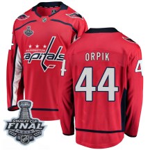Men's Fanatics Branded Washington Capitals Brooks Orpik Red Home 2018 Stanley Cup Final Patch Jersey - Breakaway