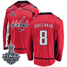Men's Fanatics Branded Washington Capitals Alexander Ovechkin Red Home 2018 Stanley Cup Final Patch Jersey - Breakaway
