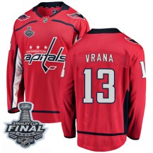 Men's Fanatics Branded Washington Capitals Jakub Vrana Red Home 2018 Stanley Cup Final Patch Jersey - Breakaway