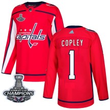 Men's Adidas Washington Capitals Pheonix Copley Red Home 2018 Stanley Cup Champions Patch Jersey - Authentic