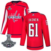 Men's Adidas Washington Capitals Juuso Ikonen Red Home 2018 Stanley Cup Champions Patch Jersey - Authentic