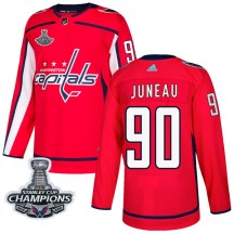 Men's Adidas Washington Capitals Joe Juneau Red Home 2018 Stanley Cup Champions Patch Jersey - Authentic