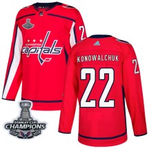 Men's Adidas Washington Capitals Steve Konowalchuk Red Home 2018 Stanley Cup Champions Patch Jersey - Authentic