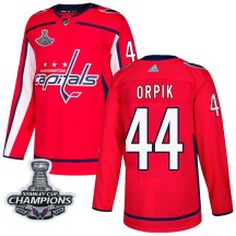 Men's Adidas Washington Capitals Brooks Orpik Red Home 2018 Stanley Cup Champions Patch Jersey - Authentic