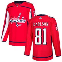 Men's Adidas Washington Capitals Adam Carlson Red Home Jersey - Authentic