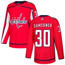 Men's Adidas Washington Capitals Ilya Samsonov Red Home Jersey - Authentic