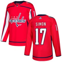 Men's Adidas Washington Capitals Chris Simon Red Home Jersey - Authentic