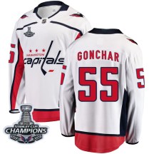 Men's Fanatics Branded Washington Capitals Sergei Gonchar White Away 2018 Stanley Cup Champions Patch Jersey - Breakaway