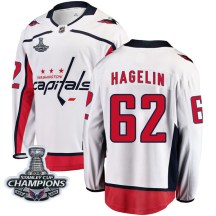 Men's Fanatics Branded Washington Capitals Carl Hagelin White Away 2018 Stanley Cup Champions Patch Jersey - Breakaway