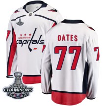 Men's Fanatics Branded Washington Capitals Adam Oates White Away 2018 Stanley Cup Champions Patch Jersey - Breakaway