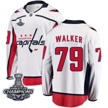 Men's Fanatics Branded Washington Capitals Nathan Walker White Away 2018 Stanley Cup Champions Patch Jersey - Breakaway