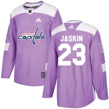 Men's Adidas Washington Capitals Dmitrij Jaskin Purple Fights Cancer Practice Jersey - Authentic