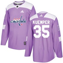 Men's Adidas Washington Capitals Darcy Kuemper Purple Fights Cancer Practice Jersey - Authentic